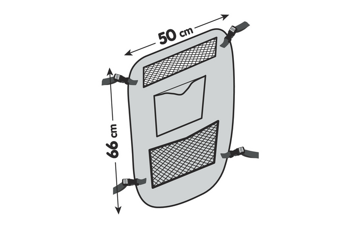 Hundeskillevegg LAMP PET-4 barriere festet til forsetene 50x66cm