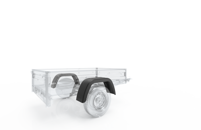 Skjerm for tilhenger 13-14" DOMAR D20112 flat hjulkasse 660/190mm