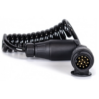 KAMAR E1384-A spiralformet elektrisk kabel 1,5 m 12V støpsel/kontakt 13PIN
