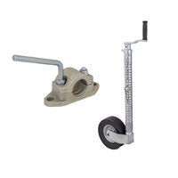 Støttehjul med klemme, støpejernsklemme KNOTT TK48+B48C6, korrugert rør, 300 kg, 48 mm, 700-940 mm