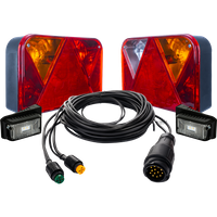 Lyssett: DOBPLAST baklykter + DOBPLAST LED-sidelys + MANTES 5,5 m 13-pinners ledningsnett