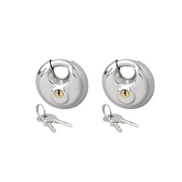 Sett med to ProPlus 341319S runde hengelåser, skivelåser, 70 mm