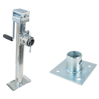 Uttrekkbar støtte med UNITRAILER TJ5002+TJ5002A adapter for 1300 kg flatbed-tilhenger 560–940 mm