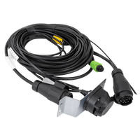 MANTES elektrisk installasjon, båthengerledningsnett, 11,67 m, 13-pins plugg, 2x 5-pins bajonetter