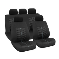 Sett med LAMPA Rapid bilsetetrekk, svart/grått, til for- og bakseter