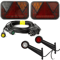 Lyssett: FRISTOM LED-baklykter + HORPOL LED-sidemarkeringslys + MANTES 5,2 m 7-pins ledningsnett