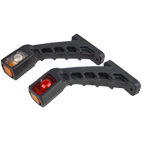 Sett med to TT TECHNOLOGY TT.12191 LED-markeringslamper, venstre + høyre, på en gummiarm