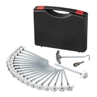 Sett med skruplugger til telt til ProPlus 365014 metallplugger med krok 20x20cm