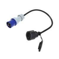 Adapter med CEE-plugg og Schuko-kontakt 16A 230V med jordkontakt ProPlus 373530 40 cm kabel