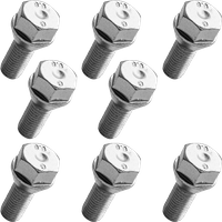 Sett med 8 koniske skruer med flens for ubremset aksel opp til 750 kg