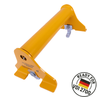 PRAMAR Radstopper VDI 2700 gul universal hjulklodde for bergingsbil