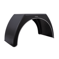 Dobbelskjerm for tilhenger 15-16" DOMAR DK3120 flat hjulbue 1000/510mm med hvit felg