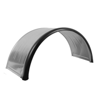 Dobbelskjerm for tilhenger 15-16" DOMAR DK7120 hjulbue 880/400mm metall med gummikant