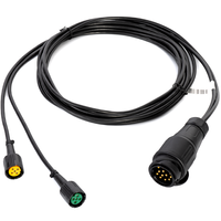 MANTES elektrisk installasjon, tilhenger trekkvogn sele, 5 m, 13 PIN støpsel, 2x 5 PIN bajonetter