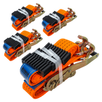 Sett med fire 3-punkts transportbelter med strammer for UNITRAILER 3m/50mm/4t bergingsbil