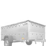H-0 flat ramme med presenningsdeksel for UNITRAILER GARDEN TRAILER 150 KIPP tilhenger