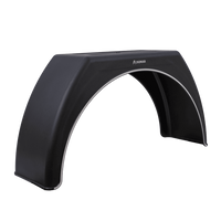 Tilhengerskjerm 15-17,5" DOMAR DK3112 flat hjulbue 950/280 mm med hvite detaljer