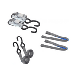 Sett med to HILLS 3m/25mm/1t transportbelter med strammer og to 0,45m seler for sikring av motorsykkelen