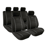 Sett med LAMPA Elegance bilsetetrekk, grå, til for- og bakseter