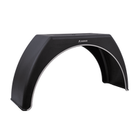 Tilhengerskjerm 15-17,5" DOMAR DK3114 flat hjulbue 950/300 mm med hvite detaljer