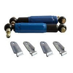 Sett: 2x AL-KO Octagon blå støtdemper 1350-2700 kg + 2x sett med AL-KO håndtak