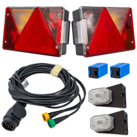 Lyssett: ASPÖCK MULTIPOINT IV baklykter + ASPÖCK FLEXIPOINT I sidemarkeringslys + MANTES 5,2m 13-PIN ledningsnett