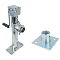 Uttrekkbar støtte med UNITRAILER TJ5001+TJ5002A adapter for 1300 kg flatbed-tilhenger 364–614 mm