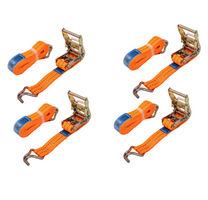 Sett med fire UNITRAILER 4m/35mm/2t oransje transportbelter med strammer