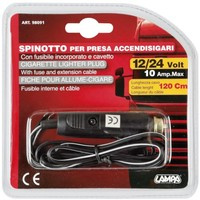 Sigarettennerplugg 12/24 volt 10 AMP. 120 cm