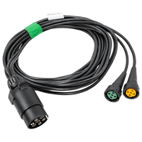 ASPÖCK 58-1022-087 elektrisk installasjon tilhengerledning 4,5 m 7PIN-plugg bajonetter 2x5PIN