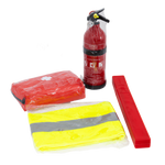 HERMON bilsett: førstehjelpssett, brannslukningsapparat, trekant, vest