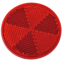 Rød refleks Ø60 mm med selvklebende tape