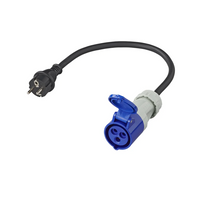 Adapter med Schuko-plugg og CEE-uttak 16A 230V ProPlus 373526 kabel 40cm