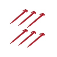 Sett med seks ProPlus teltplugger 364824 plastplugger for feste av barduner 19 cm