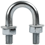 Galvanisert u-bolt klemme type B med muttere og skiver M6 x 14 (1/4")