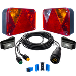 Lyssett: DOBPLAST baklykter + DOBPLAST LED-sidelys + MANTES 5,5 m 13-pinners ledningsnett + hurtigkoblinger