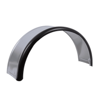 Tilhengerskjerm 13-15" DOMAR DK7110 hjulbue 820/240mm metall med gummikant