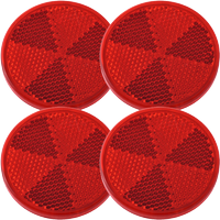 Runde selvklebende røde reflekser DOBPLAST 60 mm, sett med 4 reflekser
