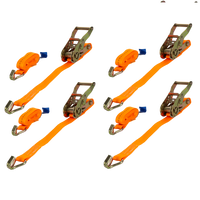 Sett med fire UNITRAILER 10m/25mm/1t oransje transportbelter med strammer