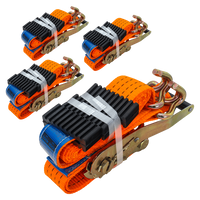 Sett med fire 3-punkts transportbelter med strammer for UNITRAILER-tilhenger 3m/50mm/4t oransje