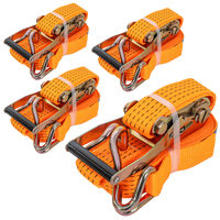 Sett med fire UNITRAILER 8m/50mm/5t oransje transportbelter med strammer