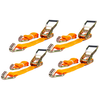 Sett med fire UNITRAILER 3m/50mm/5t oransje transportbelter med strammer