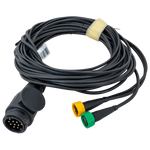 MANTES elektrisk installasjon, tilhengerledning, 5,2 m, 13-pins plugg, 2x5-pins bajonetter