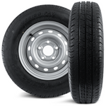 Sett med to forsterkede hjul til tilhengeren LINGLONG DEKK 165/80 R13C 96/94N UNITRAILER FELGER 4,5Jx13"H2 5x112 ET:30