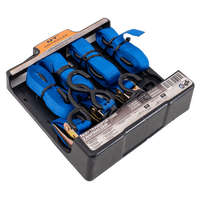 OUTLET Sett med fire UNITRAILER transportbelter med strammer 4m/25mm/0.68t blå