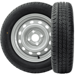 Sett med to hjul for tilhenger LINGLONG DEKK 155/70 R13 75N UNITRAILER FELG 4Jx13"H2 4x100 ET:30