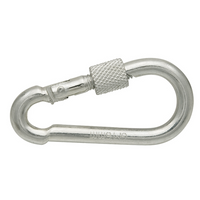 Karabinkrok med sikring for tau DROMET KSZ10100 brannmannskarabinkrok 10x100mm