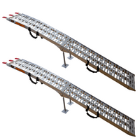 UNITRAILER ALR003 sammenleggbare ramper aluminiumsramper for tilhengere 221 cm 680 kg med belte og støtte, sett med 2