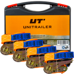 Sett med fire transportbelter med strammer UNITRAILER 4m/25mm/0,68t i koffert