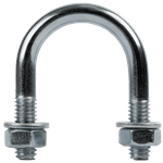 Galvanisert u-bolt klemme type B med muttere og skiver M6 x 23 (1/2")